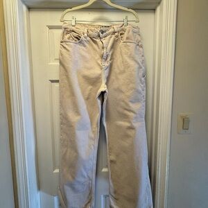 Free People - We the Free - Cream Flare & Wide Leg Jeans